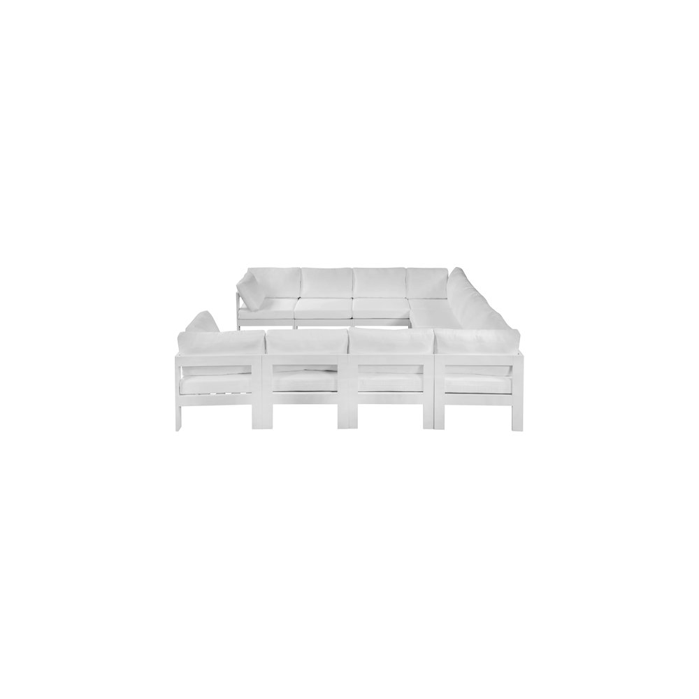 Nizuc White Water Resistant Fabric Outdoor Patio Modular Sectional. Picture 3