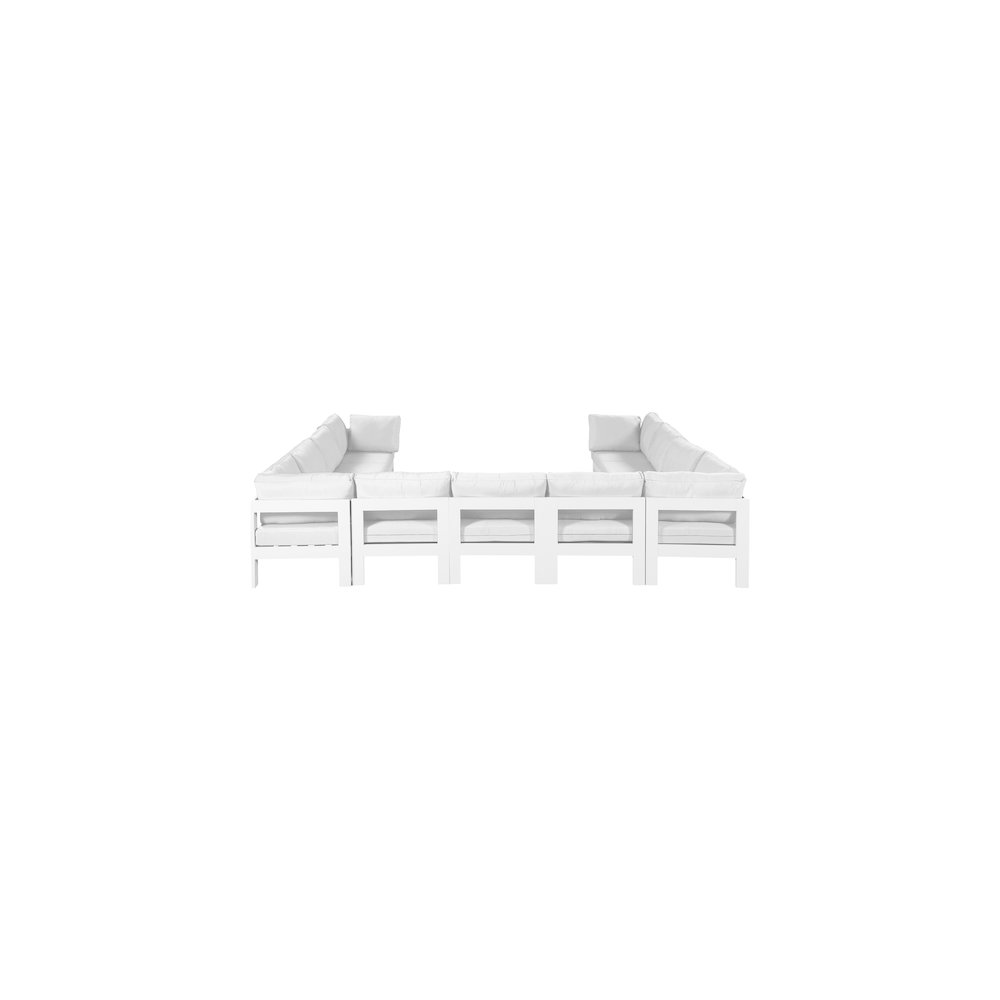 Nizuc White Water Resistant Fabric Outdoor Patio Modular Sectional. Picture 2