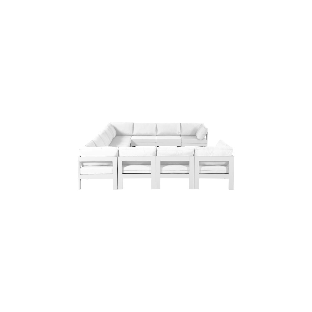 Nizuc White Water Resistant Fabric Outdoor Patio Modular Sectional. Picture 3