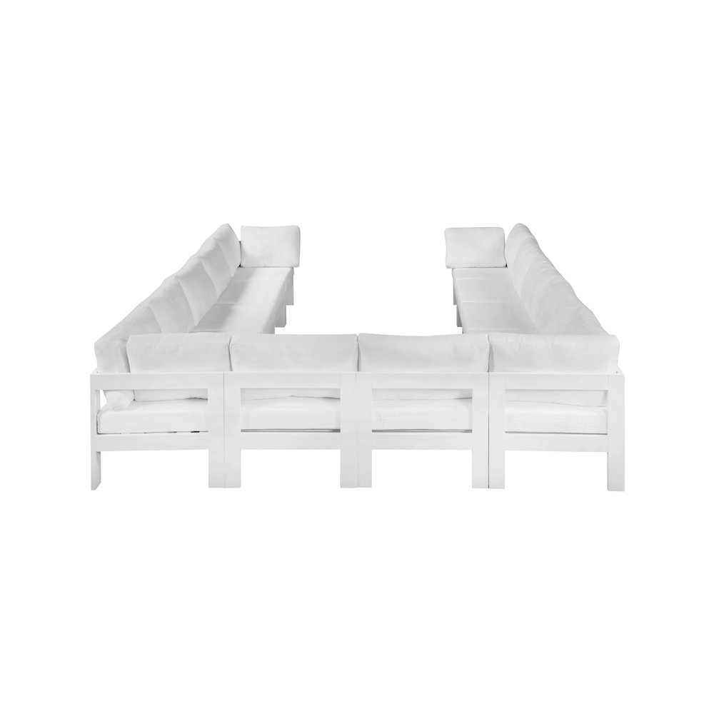 Nizuc White Water Resistant Fabric Outdoor Patio Modular Sectional. Picture 2