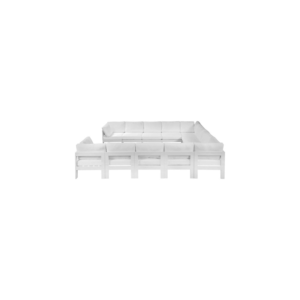 Nizuc White Water Resistant Fabric Outdoor Patio Modular Sectional. Picture 3