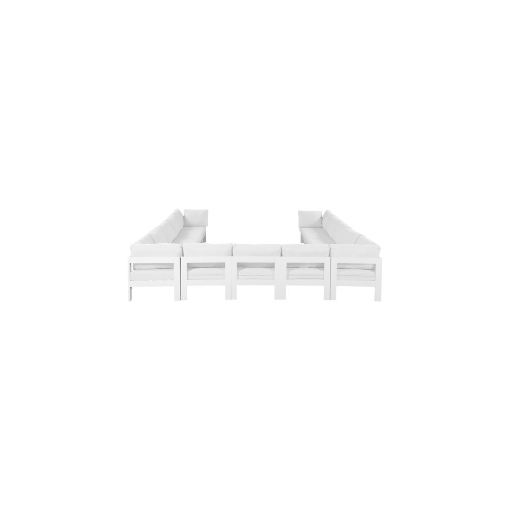 Nizuc White Water Resistant Fabric Outdoor Patio Modular Sectional. Picture 2