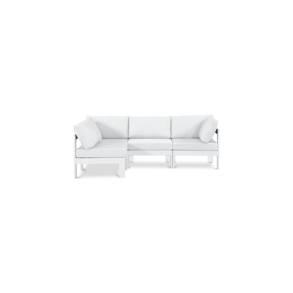 Nizuc White Water Resistant Fabric Outdoor Patio Modular Sectional. Picture 1