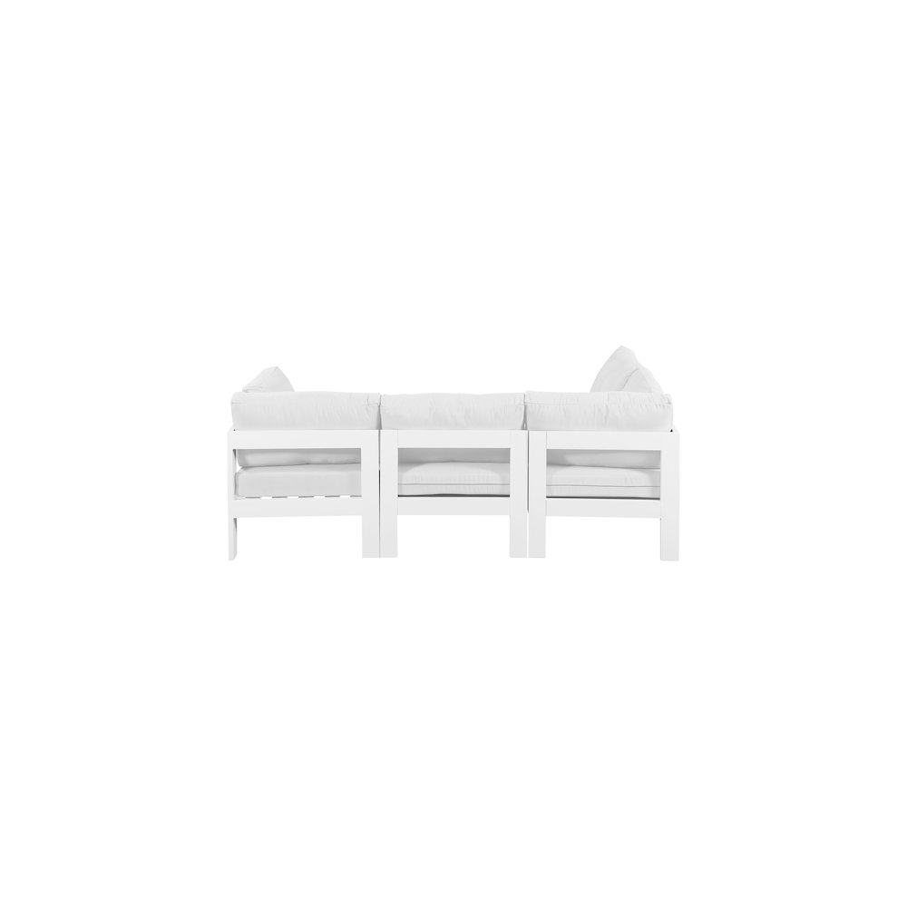Nizuc White Water Resistant Fabric Outdoor Patio Modular Sectional. Picture 4