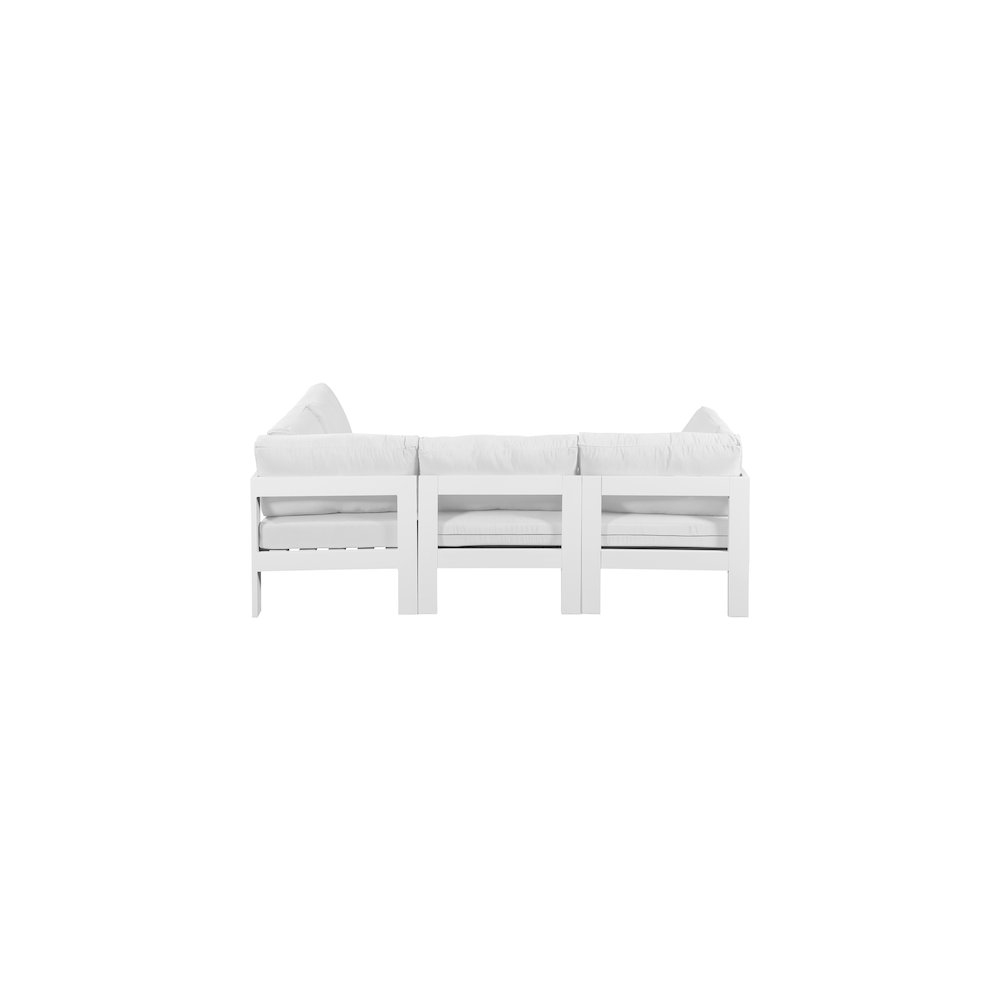 Nizuc White Water Resistant Fabric Outdoor Patio Modular Sectional. Picture 5