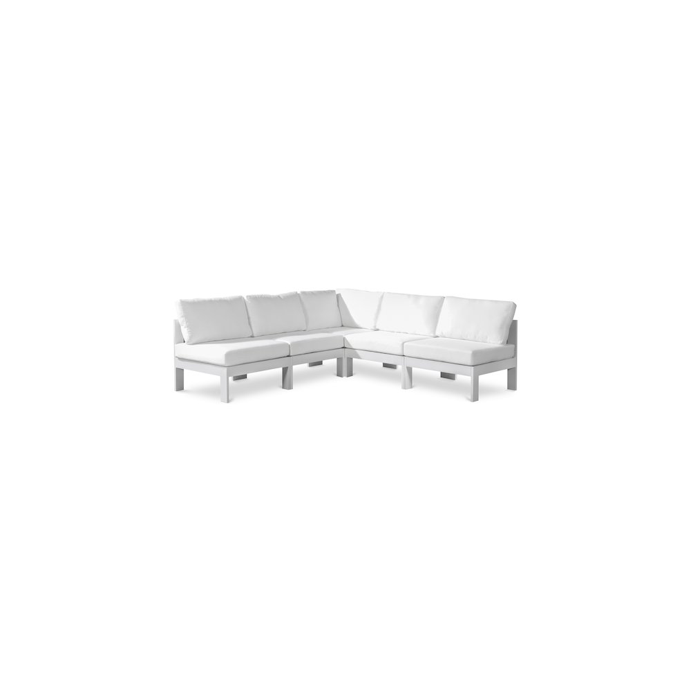 Nizuc White Water Resistant Fabric Outdoor Patio Modular Sectional. Picture 1