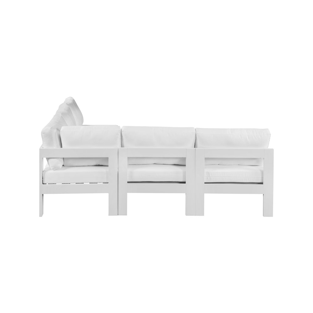 Nizuc White Water Resistant Fabric Outdoor Patio Modular Sectional. Picture 3