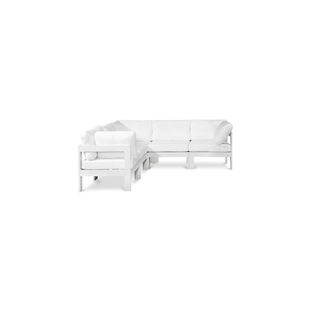 Nizuc White Water Resistant Fabric Outdoor Patio Modular Sectional. Picture 1