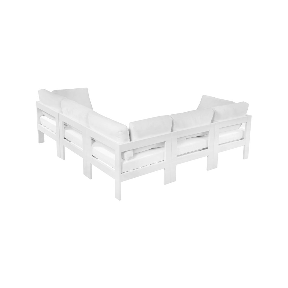 Nizuc White Water Resistant Fabric Outdoor Patio Modular Sectional. Picture 2