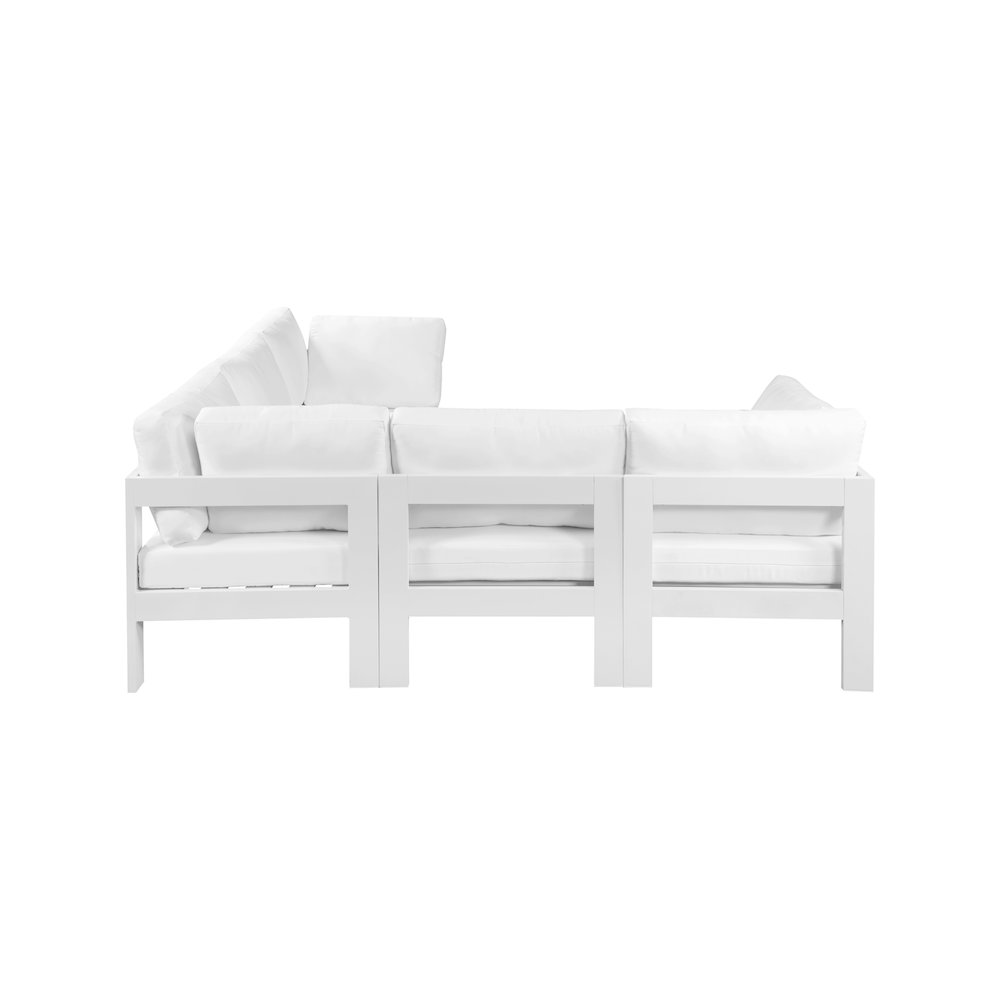 Nizuc White Water Resistant Fabric Outdoor Patio Modular Sectional. Picture 3