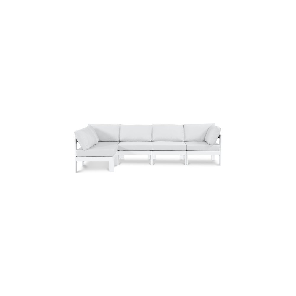 Nizuc White Water Resistant Fabric Outdoor Patio Modular Sectional. Picture 1