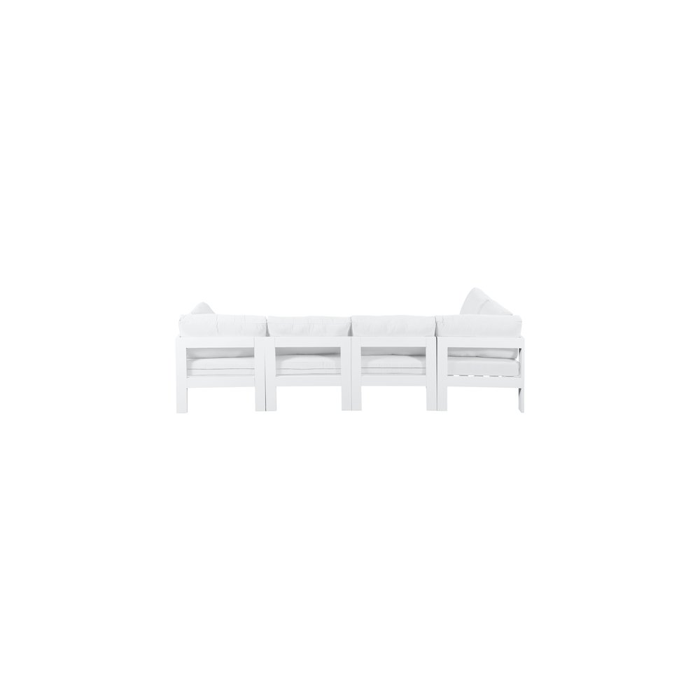 Nizuc White Water Resistant Fabric Outdoor Patio Modular Sectional. Picture 4