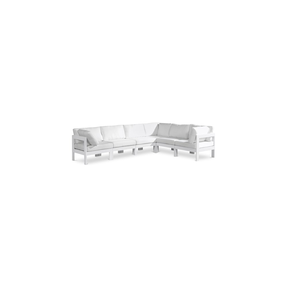 Nizuc White Water Resistant Fabric Outdoor Patio Modular Sectional. Picture 1