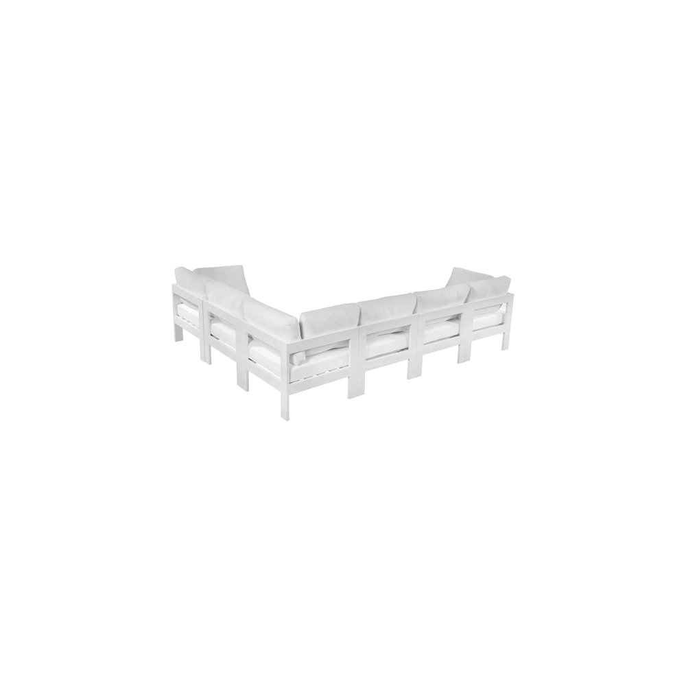Nizuc White Water Resistant Fabric Outdoor Patio Modular Sectional. Picture 2