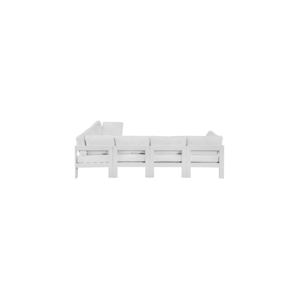 Nizuc White Water Resistant Fabric Outdoor Patio Modular Sectional. Picture 3