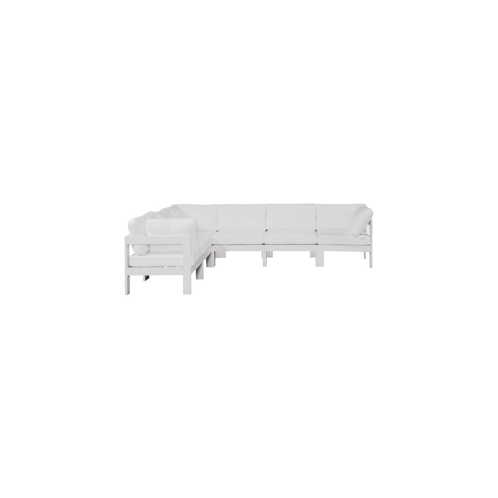 Nizuc White Water Resistant Fabric Outdoor Patio Modular Sectional. Picture 4