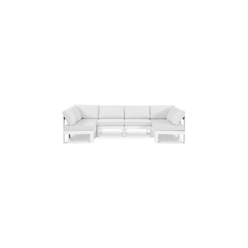 Nizuc White Water Resistant Fabric Outdoor Patio Modular Sectional. Picture 1