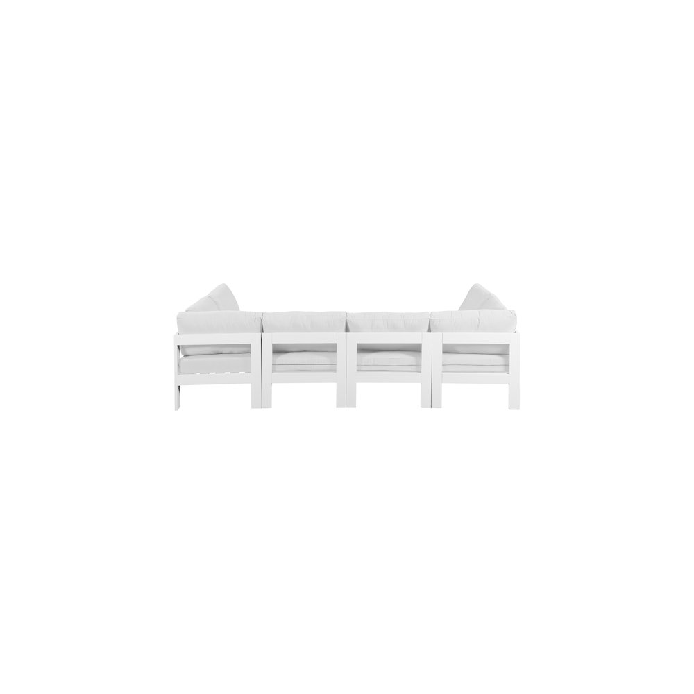 Nizuc White Water Resistant Fabric Outdoor Patio Modular Sectional. Picture 2