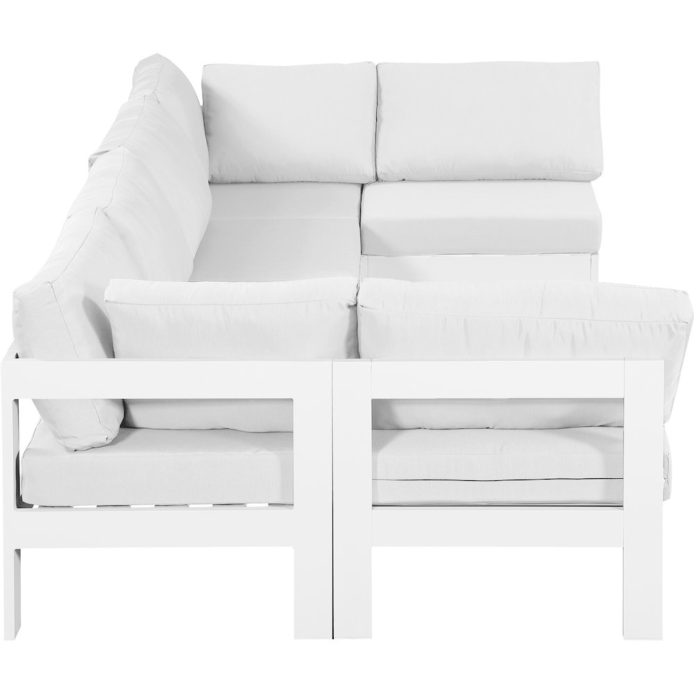 Nizuc White Water Resistant Fabric Outdoor Patio Modular Sectional. Picture 3