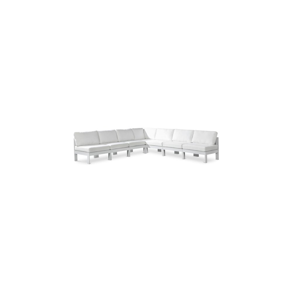 Nizuc White Water Resistant Fabric Outdoor Patio Modular Sectional. Picture 1