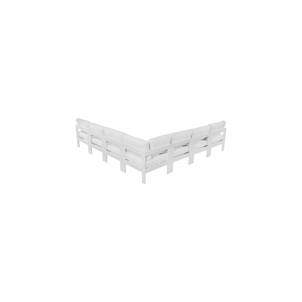 Nizuc White Water Resistant Fabric Outdoor Patio Modular Sectional. Picture 2
