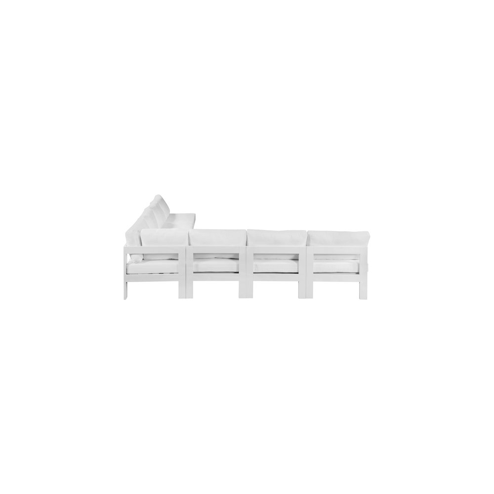 Nizuc White Water Resistant Fabric Outdoor Patio Modular Sectional. Picture 3