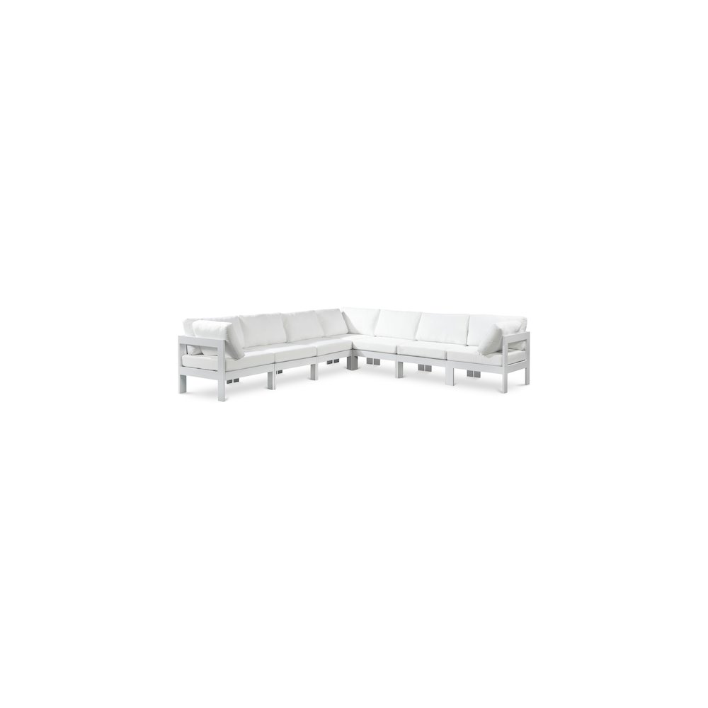 Nizuc White Water Resistant Fabric Outdoor Patio Modular Sectional. Picture 1