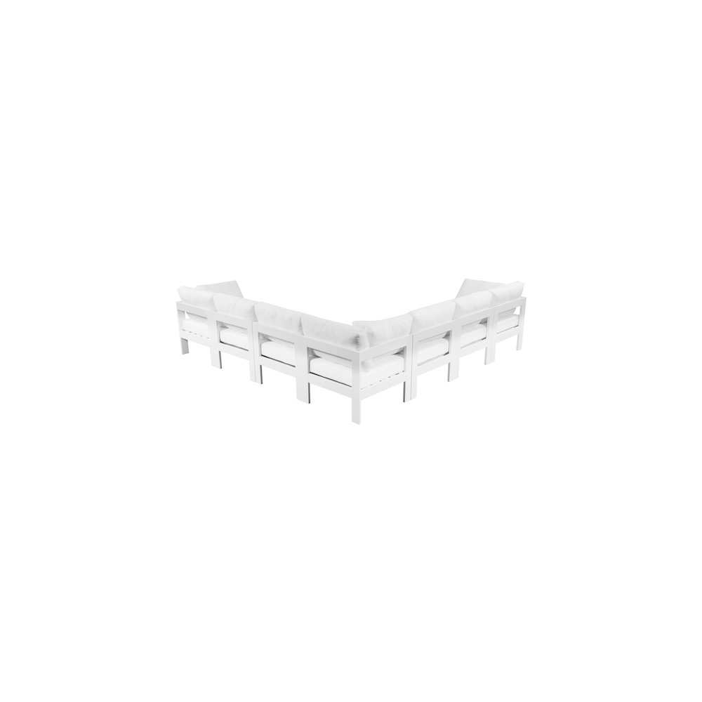 Nizuc White Water Resistant Fabric Outdoor Patio Modular Sectional. Picture 2