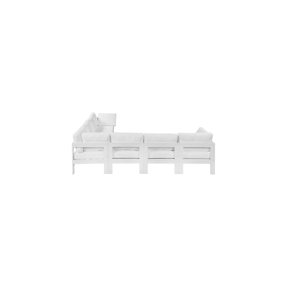 Nizuc White Water Resistant Fabric Outdoor Patio Modular Sectional. Picture 3
