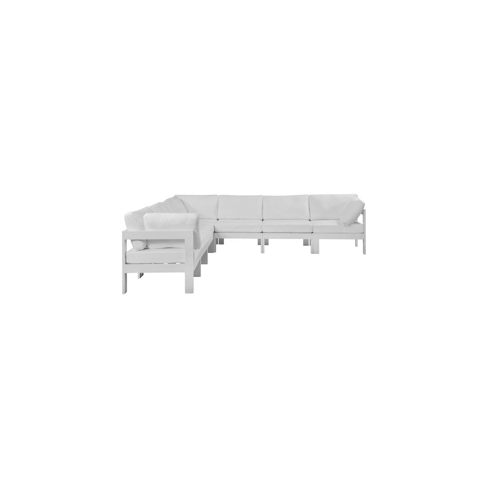 Nizuc White Water Resistant Fabric Outdoor Patio Modular Sectional. Picture 4