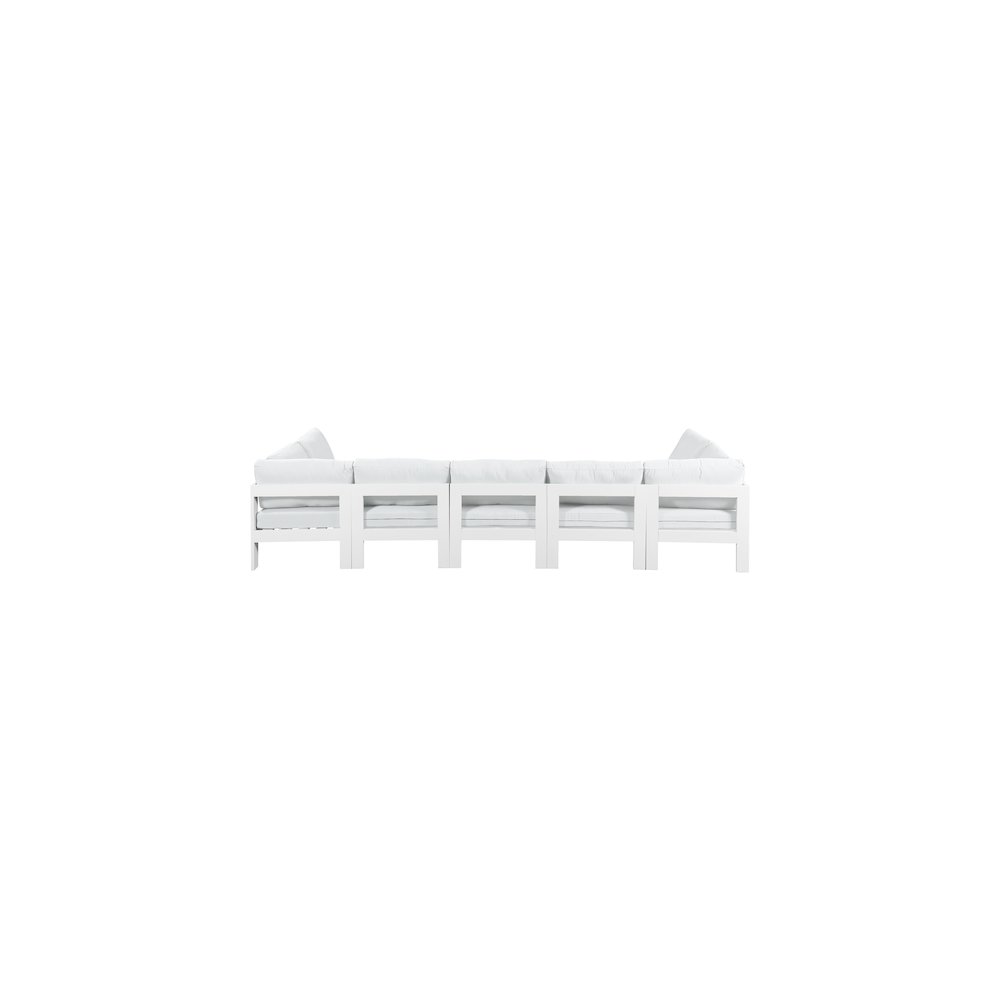 Nizuc White Water Resistant Fabric Outdoor Patio Modular Sectional. Picture 2