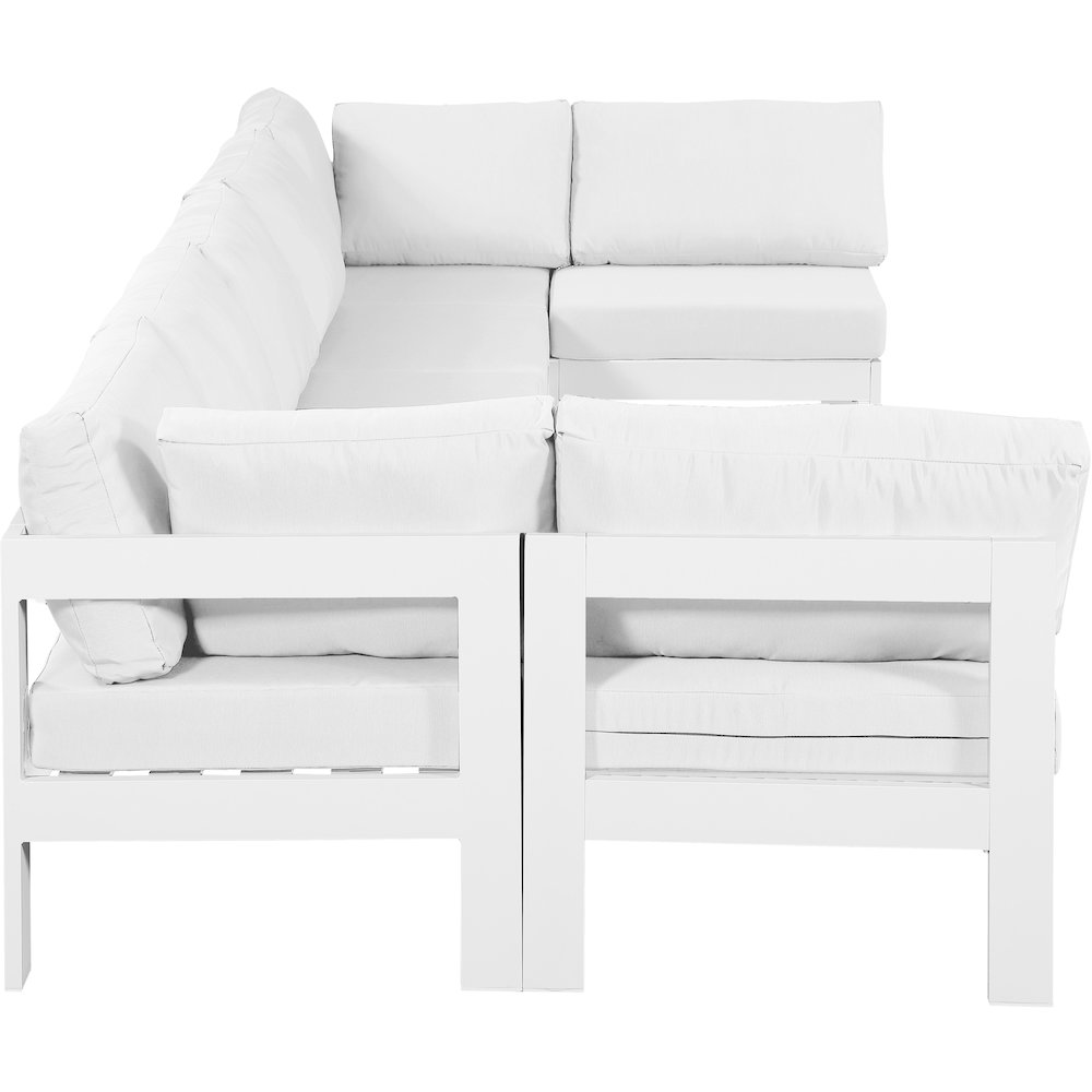 Nizuc White Water Resistant Fabric Outdoor Patio Modular Sectional. Picture 3