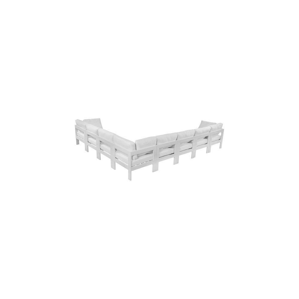 Nizuc White Water Resistant Fabric Outdoor Patio Modular Sectional. Picture 2