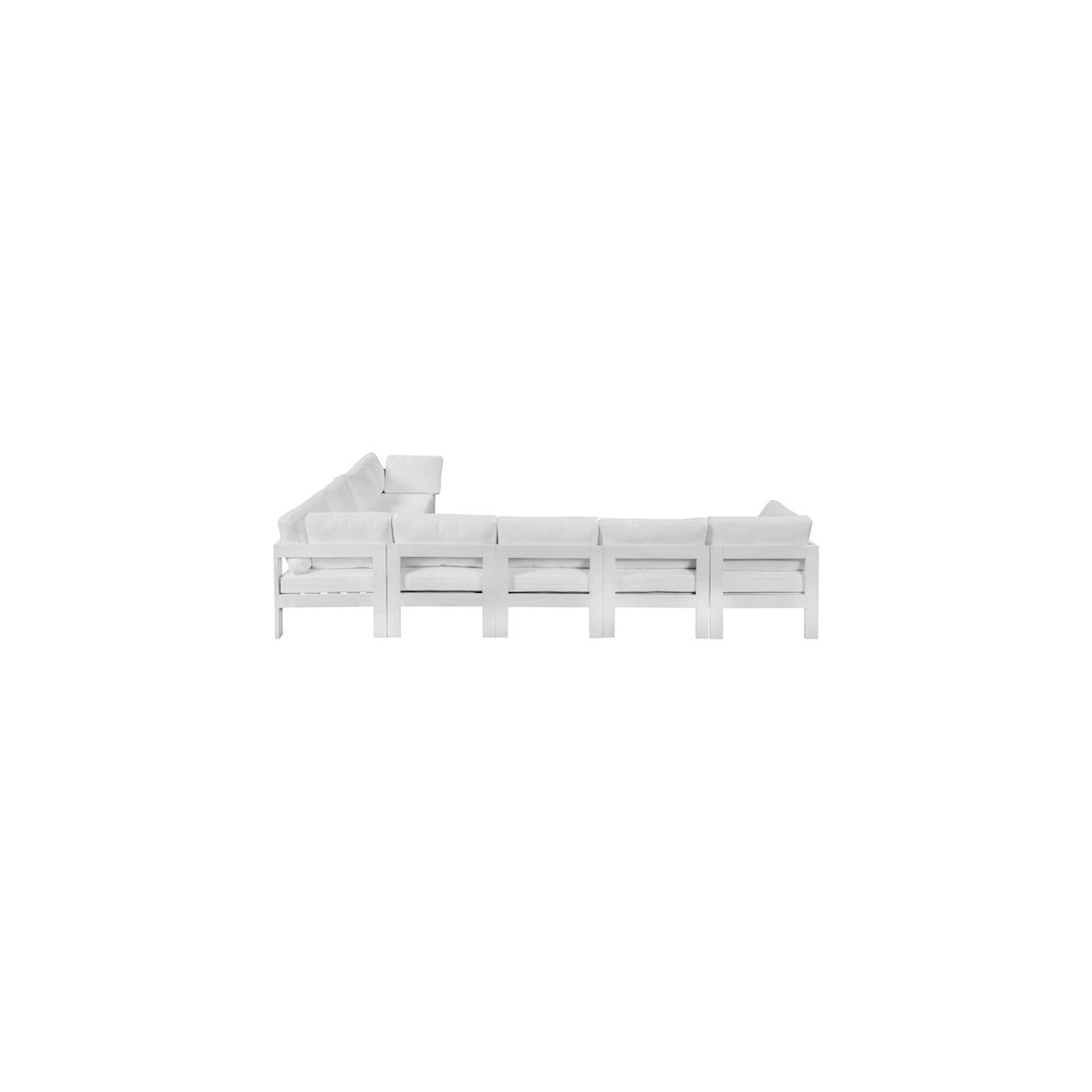 Nizuc White Water Resistant Fabric Outdoor Patio Modular Sectional. Picture 3
