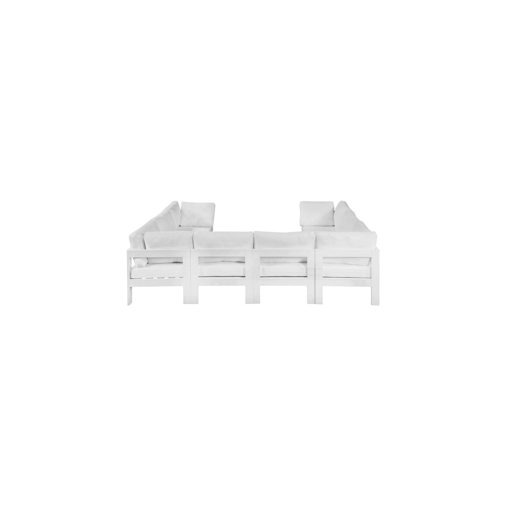 Nizuc White Water Resistant Fabric Outdoor Patio Modular Sectional. Picture 2