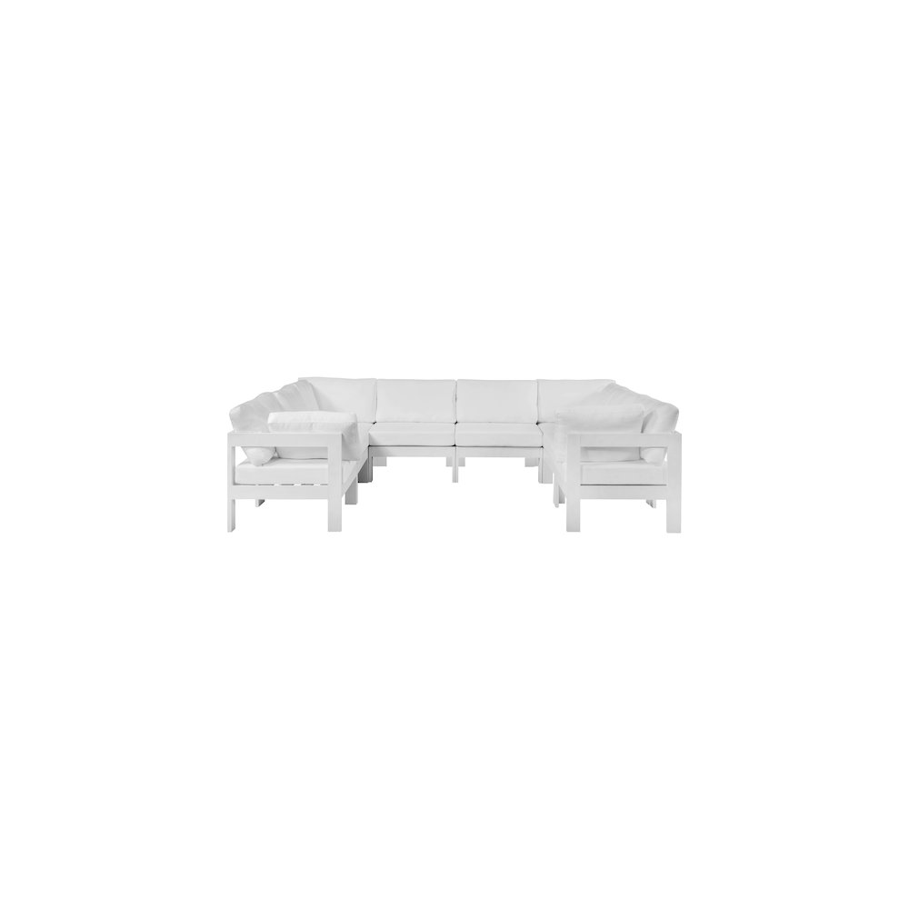Nizuc White Water Resistant Fabric Outdoor Patio Modular Sectional. Picture 4