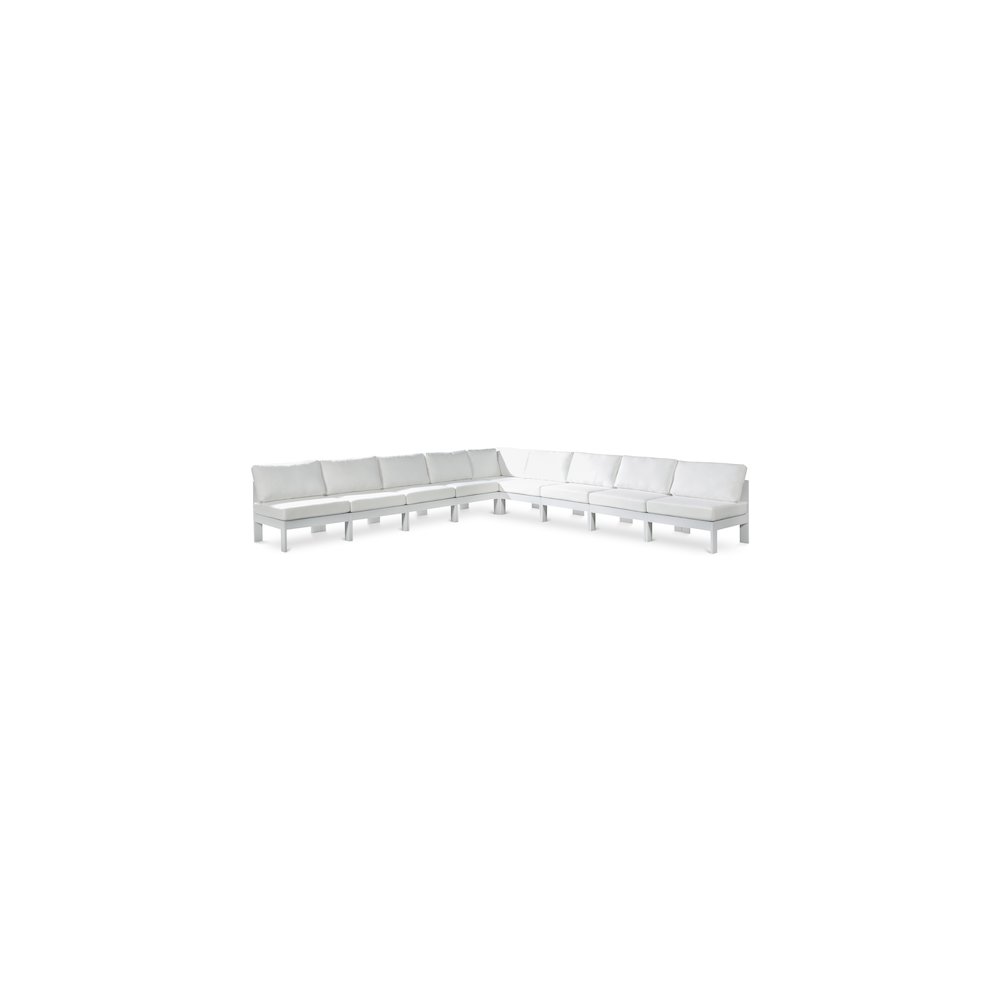 Nizuc White Water Resistant Fabric Outdoor Patio Modular Sectional. Picture 1