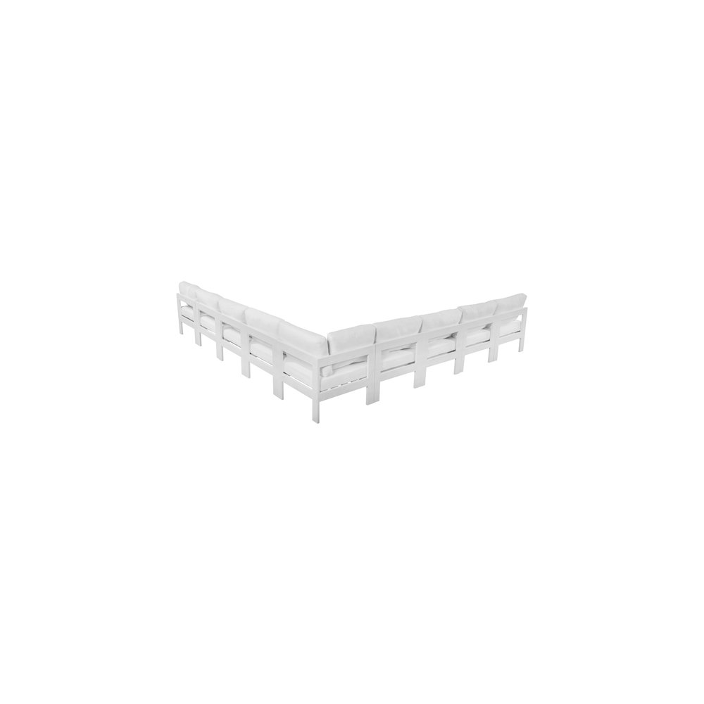 Nizuc White Water Resistant Fabric Outdoor Patio Modular Sectional. Picture 2