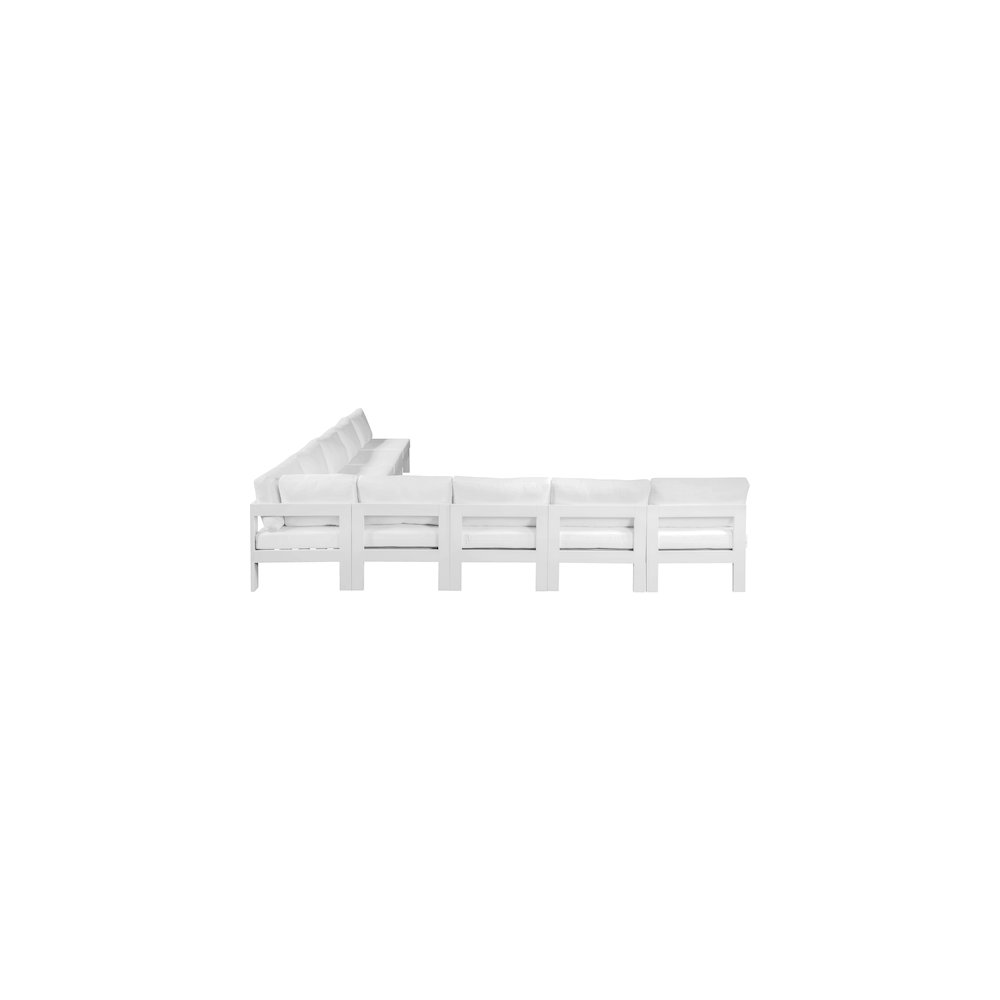 Nizuc White Water Resistant Fabric Outdoor Patio Modular Sectional. Picture 3