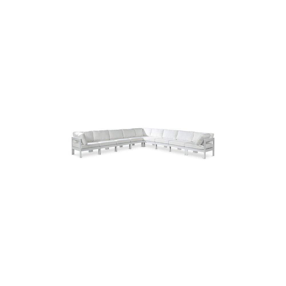 Nizuc White Water Resistant Fabric Outdoor Patio Modular Sectional. Picture 1