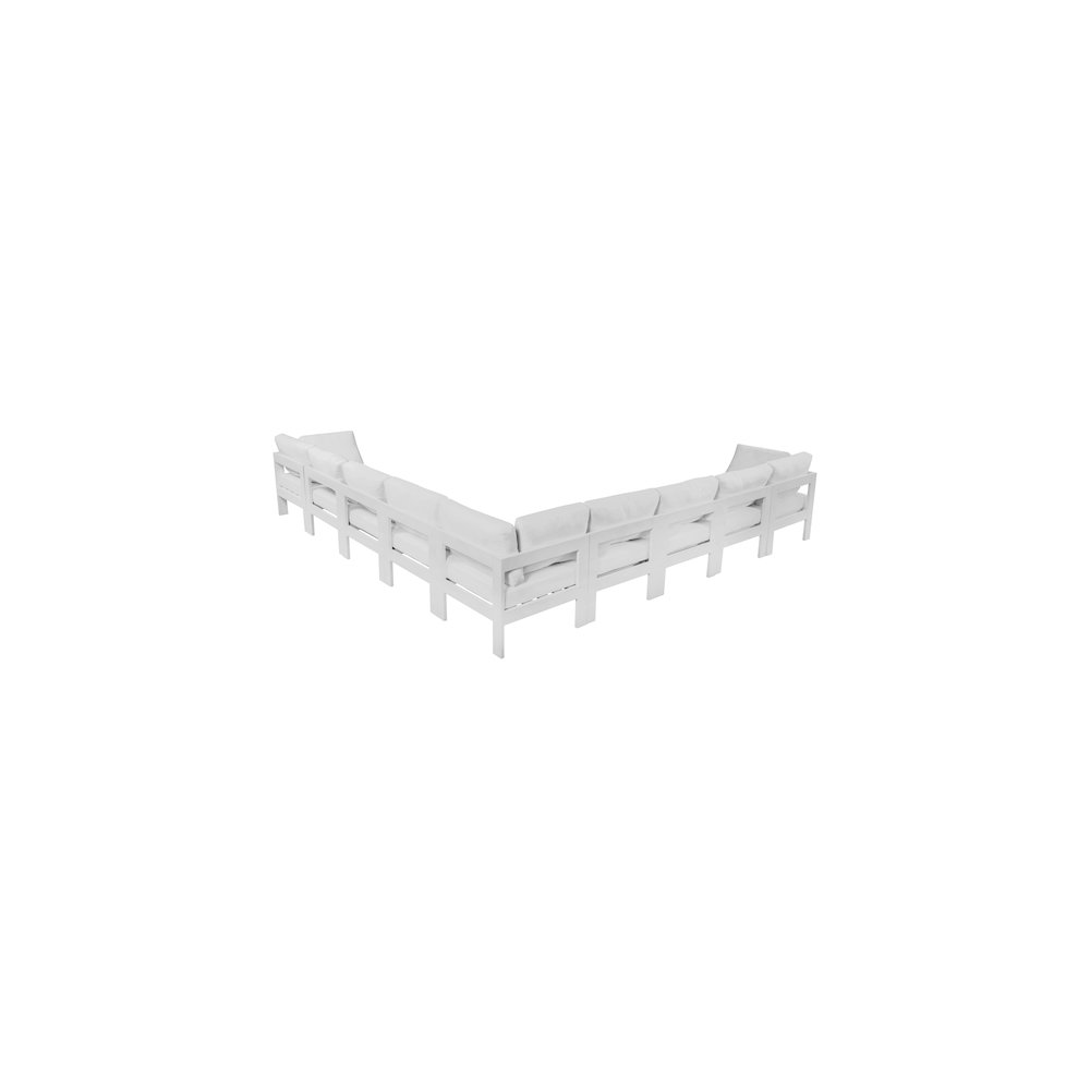 Nizuc White Water Resistant Fabric Outdoor Patio Modular Sectional. Picture 2