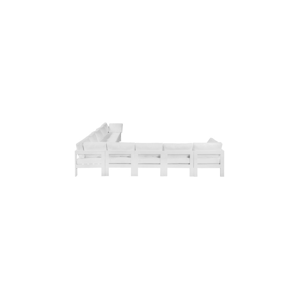 Nizuc White Water Resistant Fabric Outdoor Patio Modular Sectional. Picture 3