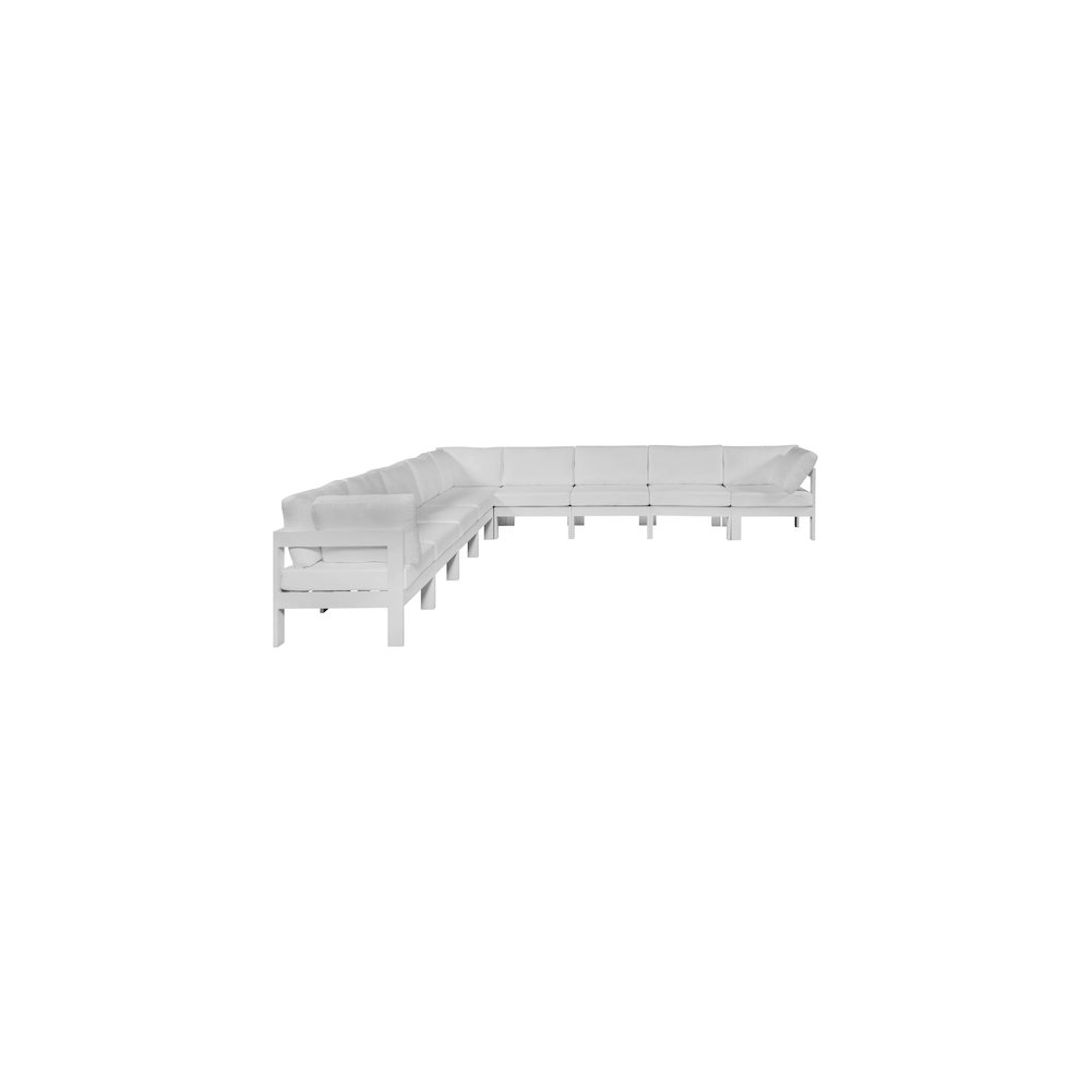 Nizuc White Water Resistant Fabric Outdoor Patio Modular Sectional. Picture 4