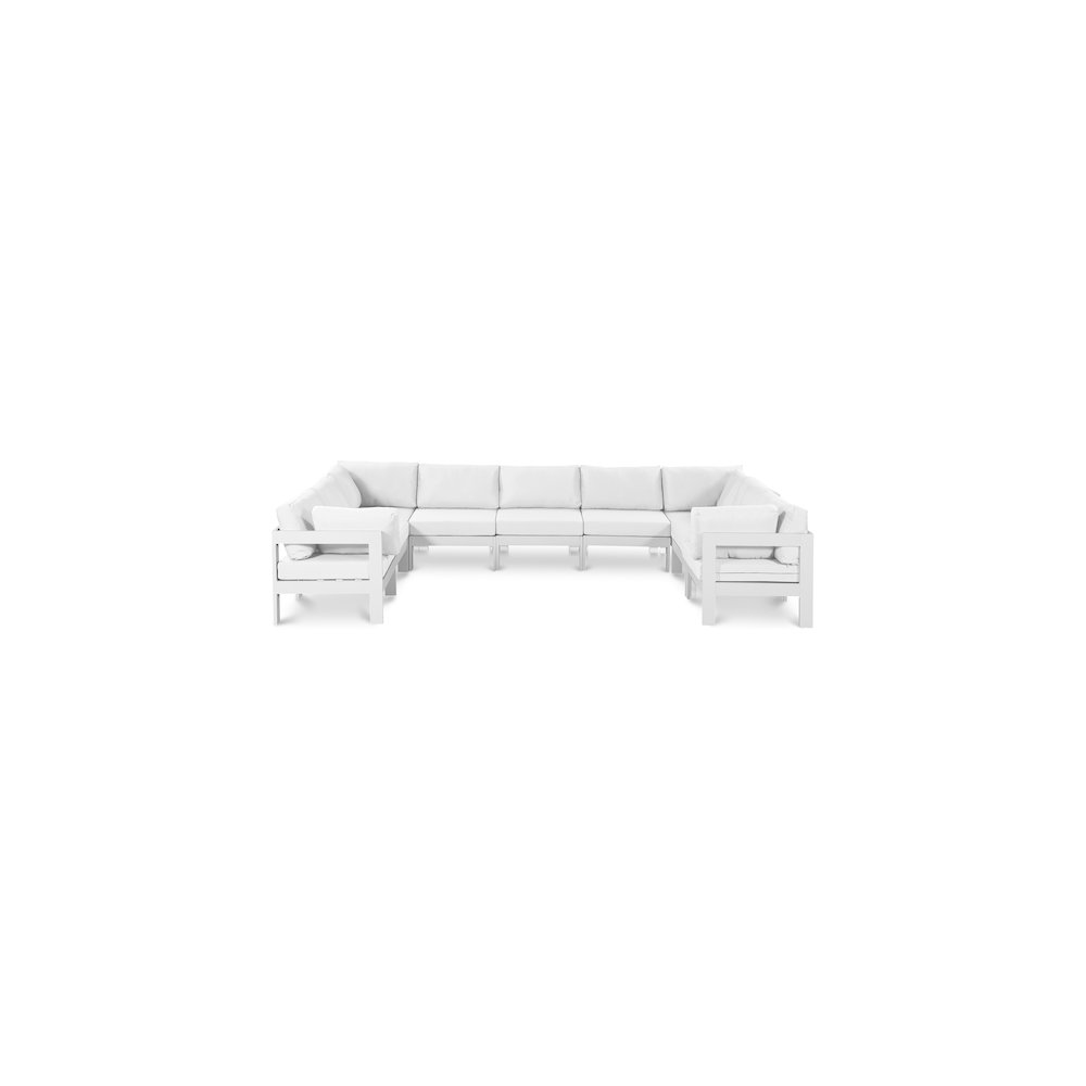 Nizuc White Water Resistant Fabric Outdoor Patio Modular Sectional. Picture 1