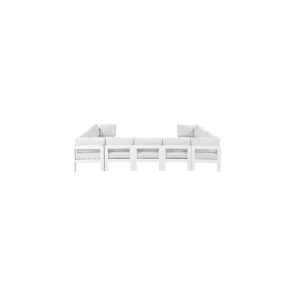 Nizuc White Water Resistant Fabric Outdoor Patio Modular Sectional. Picture 2