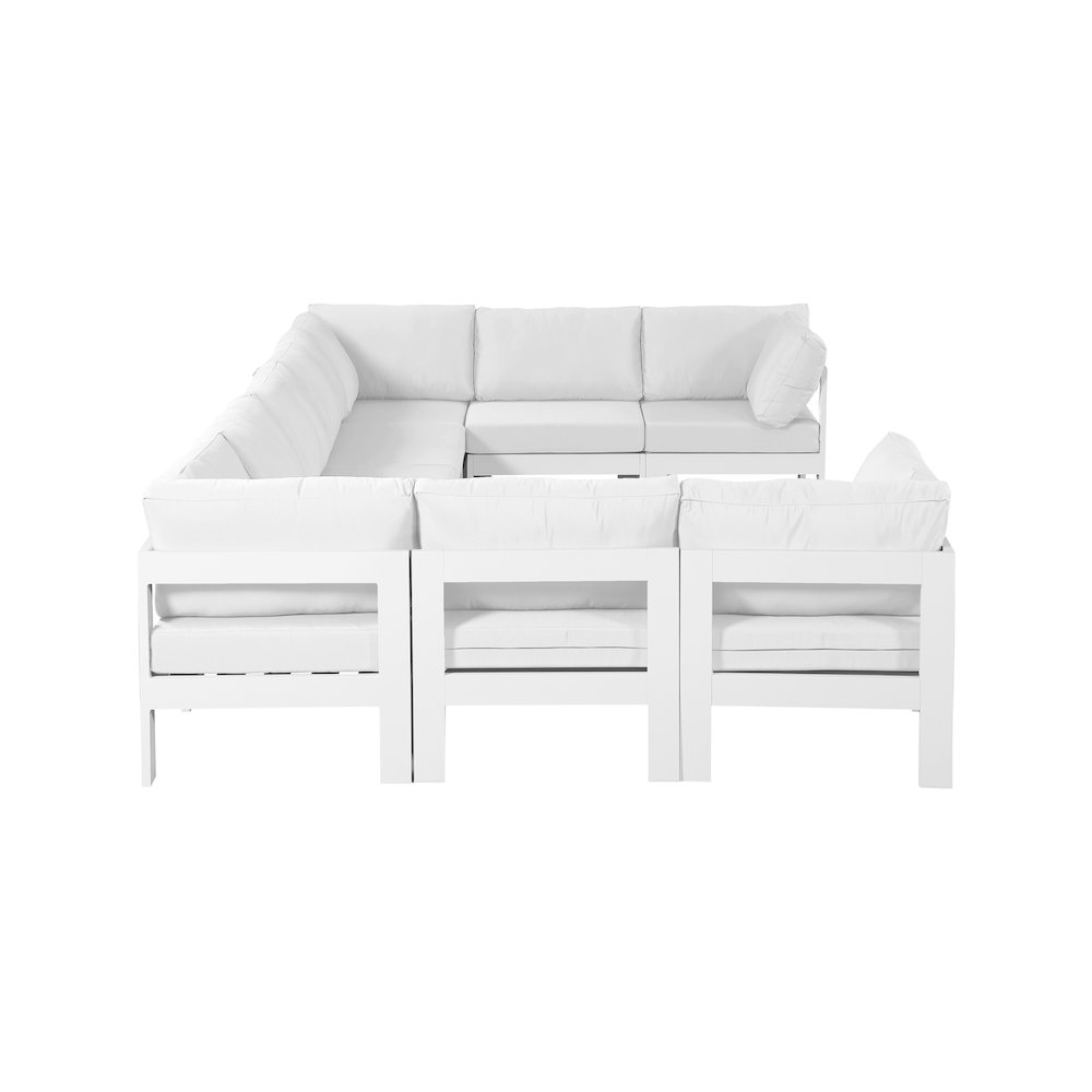 Nizuc White Water Resistant Fabric Outdoor Patio Modular Sectional. Picture 3