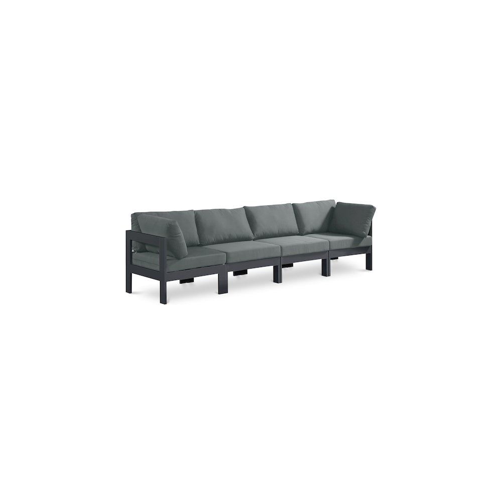 Nizuc Grey Water Resistant Fabric Outdoor Patio Modular Sofa. Picture 1