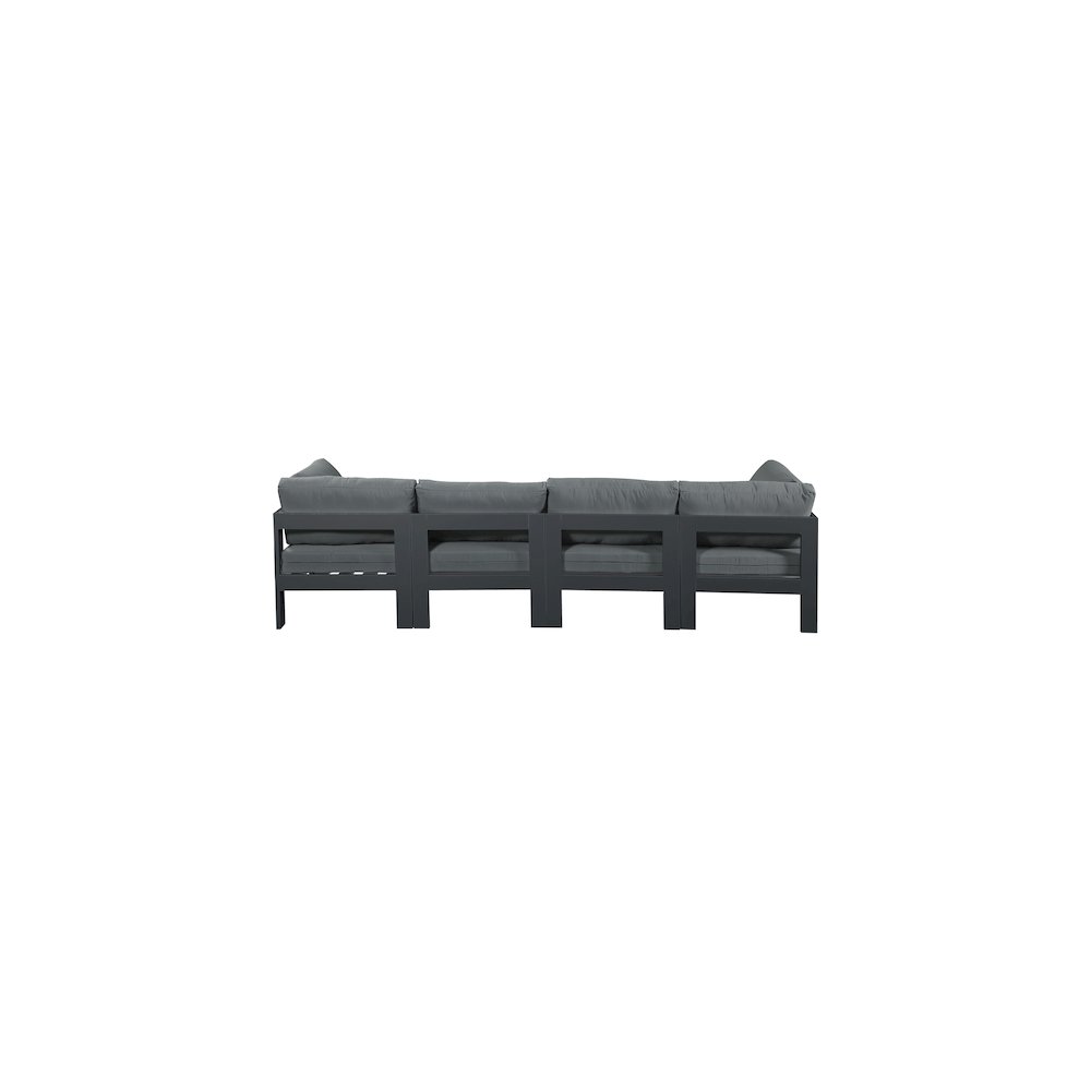 Nizuc Grey Water Resistant Fabric Outdoor Patio Modular Sofa. Picture 2