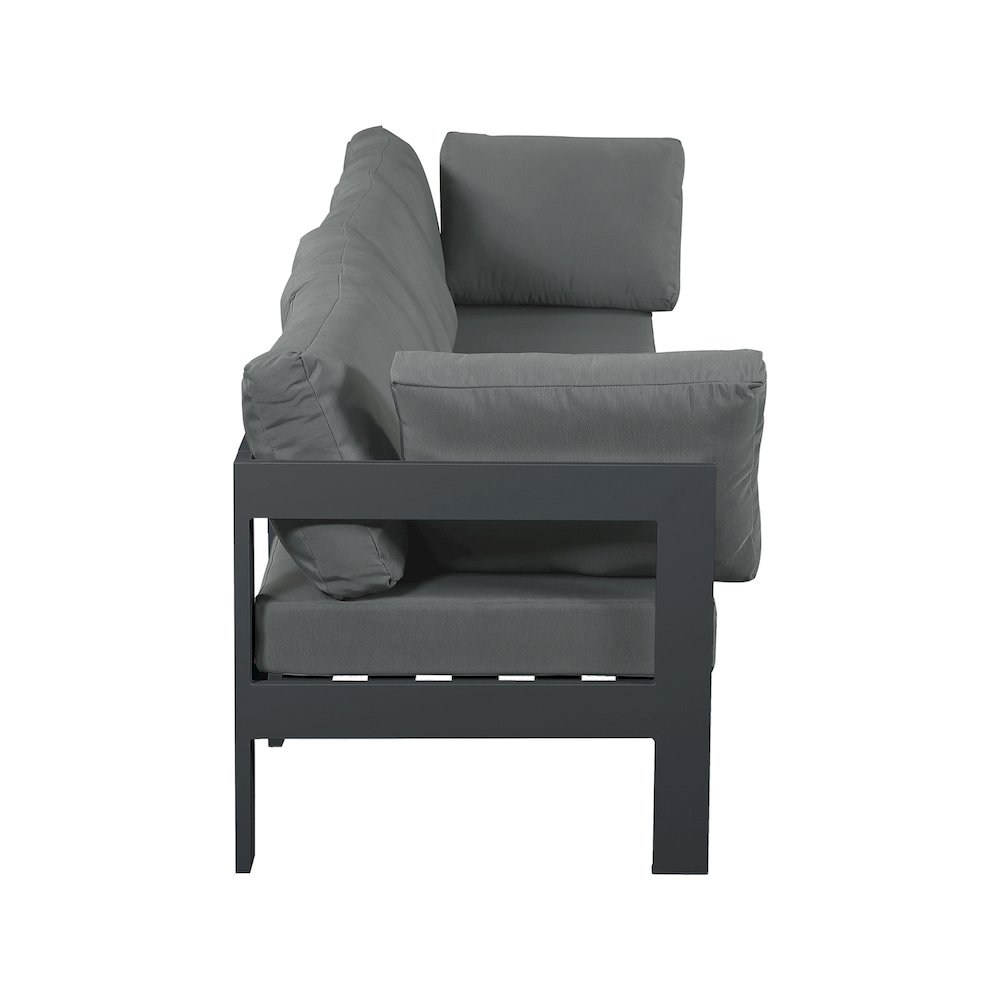 Nizuc Grey Water Resistant Fabric Outdoor Patio Modular Sofa. Picture 3