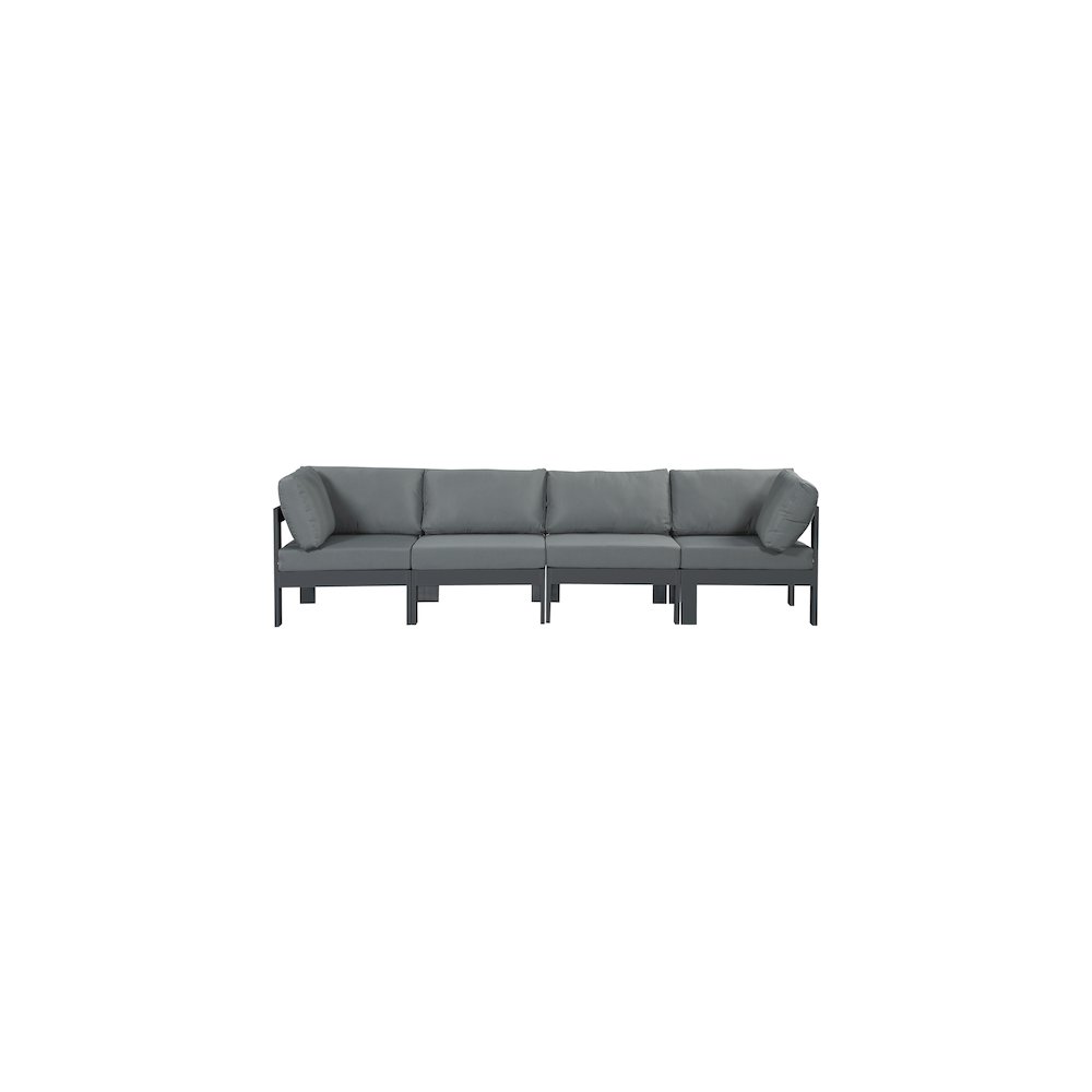 Nizuc Grey Water Resistant Fabric Outdoor Patio Modular Sofa. Picture 4